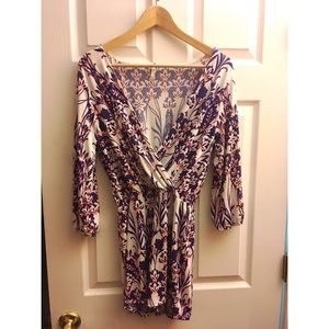 White/purple Floral romper